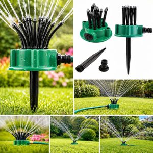 Arroseur de Jardin Multifonctionnel 360° à 10 Bras – Système d'Irrigation Rotatif pour Pelouse,Jardin,Gazon et Espaces Verts