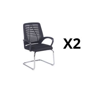 Kitea Deux Fauteuils Visiteur Easyseat Mesh - Noir