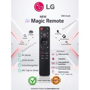 LG Télécommande NEW 2024 et plus AI Magic Remote – 100% Originale & Vérifiée avec IA Voice