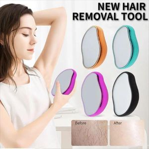Épilateur cristal réutilisable, gomme dépilatoire indolore, épilation corps sans rasoir, exfoliation douce peau, outil épilation portable