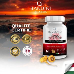 BAN DINI MACA POWER 60 Gélules – Complément Alimentaire À Base De Maca + Tribulus + Arginine + Zinc + B6 + B12 - Réduit Le Stress, La Fatigue Physique Et Mentale Et Soutient Le Système Immunitaire