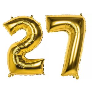 بالونات فويل ذهبية لعيد الميلاد رقم 27 سنوات
