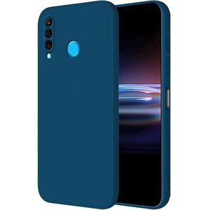 Case غطاء سيليكون لهاتف Huawei P30 lite باللون الأزرق - حماية أنيقة وسهولة في الاستخدام