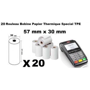 37 mm x 30 mm - Pack de 20 Bobines Thermique dim 37 mm x 30 mm