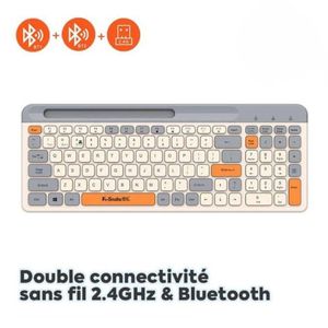 K-Snake Clavier mécanique sans fil Bluetooth à 100 touches, connexion Tri-mode de connexion, adapté aux téléphones mobiles, ordinateurs et ordinateurs portables K100 Blanc