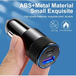 Adaptateur USB 66 W pour voiture, chargeur rapide ultra-rapide, allume-cigare, compatible PD et accessoires auto pour iPhone, Xiaomi et Samsung.