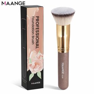 Maange Pinceau Fond de Teint Professionnel – Brosse  Maquillage Flat Top Kabuki – Fibres Nylon Douces – Application Fond de Teint Liquide & Crème