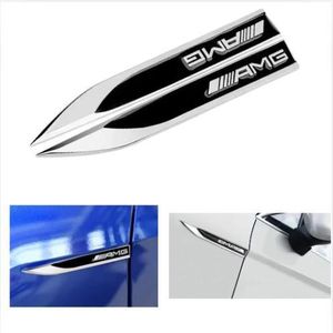 General 2 emblèmes latéraux pour Mercedes-Benz AMG W203 W204 W205 SL W210 W211 W212 W164 d'aile de voiture en métal 3D, autocollants antirouille. 