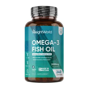 WeightWorld Omega 3 Fish Oil 2000mg – 240 Softgels – Huile de Poisson EPA & DHA