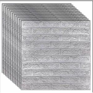 10 Unites Papier Peint Adhesif Brique 3d Reel Autocollant Impermiable et lavable Anti-humidité 77/70