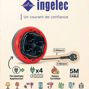 Multiprise Électrique 4 Prises avec Câble 5 Mètres – Rallonge Électrique Sécurisée pour Maison et Bureau