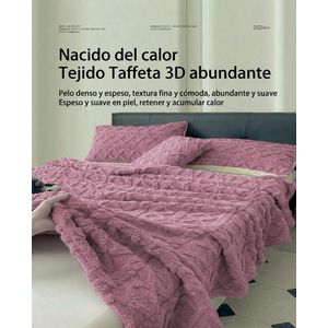 Couverture polaire sherpa - Design élégant 3D, super douce + 2 taies d'oreiller