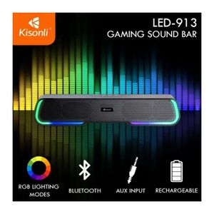 Haut-parleur de barre de son Bluetooth RVB Kisonli LED-913