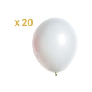 Pack de 20 ballons décoration anniversaire doré Blanc