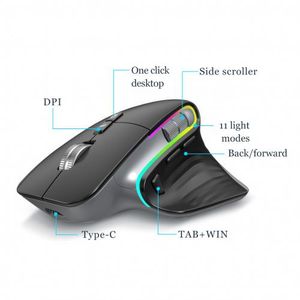 iboga Souris Bluetooth 5.1 sans fil,LED/Batterie rechargeable