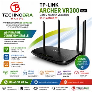 TP-Link Routeur WIFI 1200Mbps VDSL/ADSL Archer VR300 (5dBi) AC1200