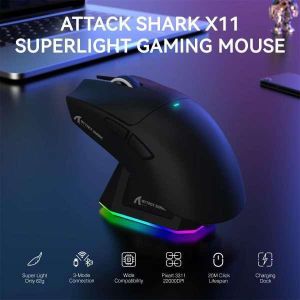 ATTACK SHARK  souris gamer sans fil ultralégère ATTCAKSHARK X11