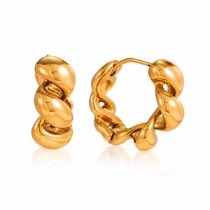 Clémentine Paris Boucles d'oreilles de luxe pour femme plaqué or Torsades Dorées OGN174