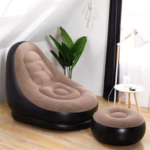 Pouf gonflable paresseux canapés avec repose-pieds chaises longues siège pouf canapé chambre canapé-lit