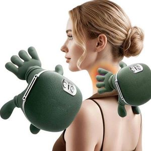 Masseur cervical épaules 4D électrique, massage pétrissage bionique, 3 niveaux intensité, appareil relaxation nuque et dos portable