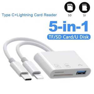Lecteur de Cartes 5 en 1 Lightning / Type C vers USB 3.0 / Adaptateur pour Cartes SD / TF - Lecteur de Mémoire