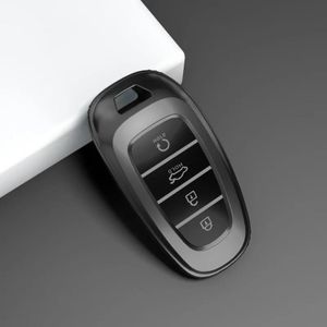 Coque de clé de Voiture en TPU, Compatible avec Hyundai Santa Fe Tucson 2022 Nexo NX4 Atos Prime Solaris 2021, 4 Boutons
