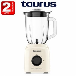 Taurus Blender OPTIMA VINTAGE 1500 MAX – 1500W, Carafe en Verre 1,8L, 2 Vitesses + Turbo, Broyeur à Glace