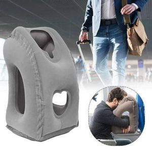 Oreiller de Voyage Gonflable Multifonctionnel - Coussin de Repos Ultra-Confortable pour Avion, Train et Bus - Support Ergonomique pour Tête et Cou - Facile à Transporter