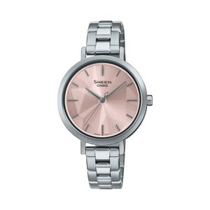 Casio Sheen Collection - Classique cadran rose à motif géométrique - Verre saphir anti rayures - SHE-4558D-4A