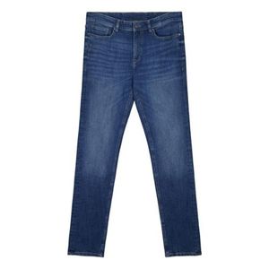 Jean skinny bleu pour homme avec 5 poches et fermeture zippée et boutonnée