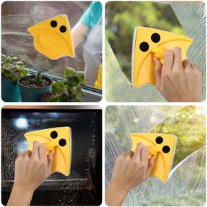 Brosse de nettoyage magnétique double face pour vitres de 5 à 12 mm, idéale pour nettoyer les surfaces.