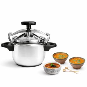 Lamacom Cocotte-Minute en Inox – Compatible Gaz/Induction, Haute Pression, Design Robuste avec Accessoire