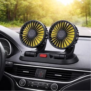 Double Ventilateur de Voiture 12V Wowok – Mini Ventilateur Allume Cigare Puissant et Silencieux, Rotation 360° pour Tableau de Bord de Voiture, SUV et Camionnette