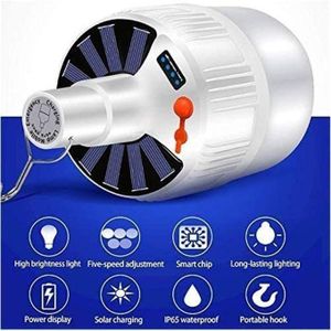 Ampoule solaire LED - Non spécifié - Rechargeable - 3 niveaux - Charge USB - Éclairage extérieur