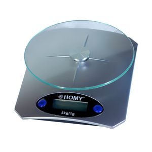 Homy Balance de cuisine numérique électronique, 5Kg x 1g, en verre