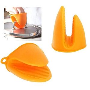 قفازات سيليكون صغيرة مقاومة للحرارة، زوج من مقابض المطبخ