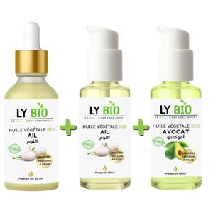 LY BIO PACK HUILE AIL 50ML - PIPETTE + HUILE AIL 50ML - POMPE + HUILE AVOCAT 50ml - POMPE