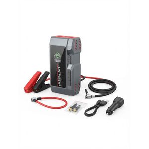 Jump Starter et Compresseur d'Air Portable pour Voiture - Batterie de Secours 4-en-1 avec Inflateur de Pneus, Écran LED et Pinces de Démarrage