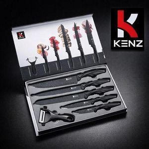 General Kenz Set de 5 Couteaux Cuisine En Axier Inoxydable + Eplucheur