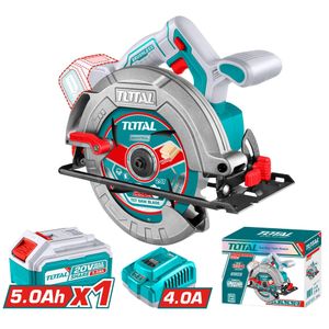 TOTAL Scie circulaire sans fil 20 V avec batterie et chargeur