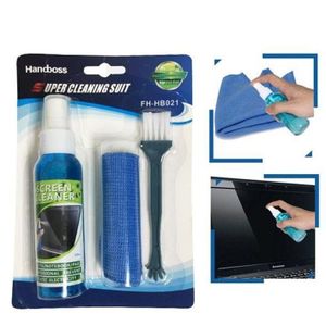 Handboss Kit de nettoyage d'écran 3 en 1  avec brosse et chiffon microfibre pour PC, ordinateurs portables, téléphones portables LCD/LED, téléviseurs et autres appareils électroniques