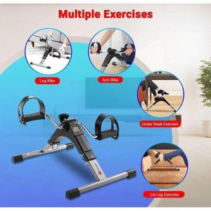 Mini Vélo d’Exercice Pliable – Pedal Exerciser Under Desk Bike avec Écran LCD – Entraînement Bras & Jambes – Résistance Réglable, Portable pour Maison et Bureau