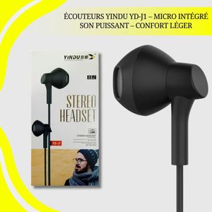 Écouteurs Yindu YD-J1 – Micro Intégré – Son Puissant – Confort Léger