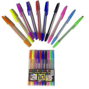 Monami 50 Stylos à bille 1 mm 10 Couleurs Assorties BPP-1000 à prix pas  cher