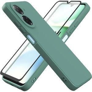 Case Pochette Souple Liquid Silicone Vert avec protège-écran très trempé pour Xiaomi Redmi A5