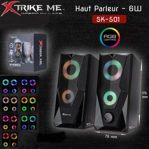 Haut-parleurs Stereo Gamer XTRIKE SK-501 avec LED RGB