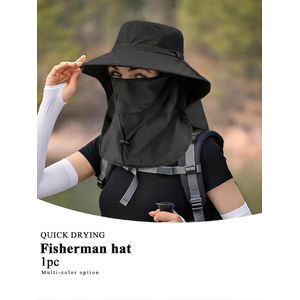 Chapeau Anti-UV avec Cache-Cou – Large Bord Camouflage, Protection Solaire Extérieure, Idéal Randonnée, Pêche et Camping