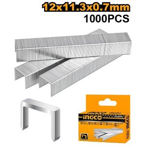Ingco Agrafes - Métal - Usage Professionnel et Domestique - 12mm x 0.7mm