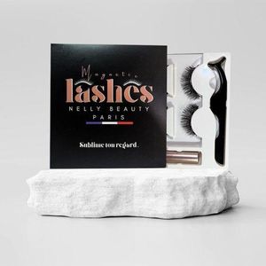 Now Lot de 3 paires de faux cils magnétiques réutilisables avec eye-liner et pince à épiler, de haute qualité
