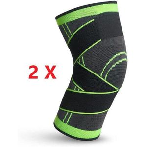 DEUX Genouillère de compression compatible, respirante, pour la course à pied, le jogging, le sport, pour soulager les douleurs articulaires et l'arthrite